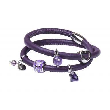Sterling Silver Purple Plaited Leather Bracelet – Harper Kendall
