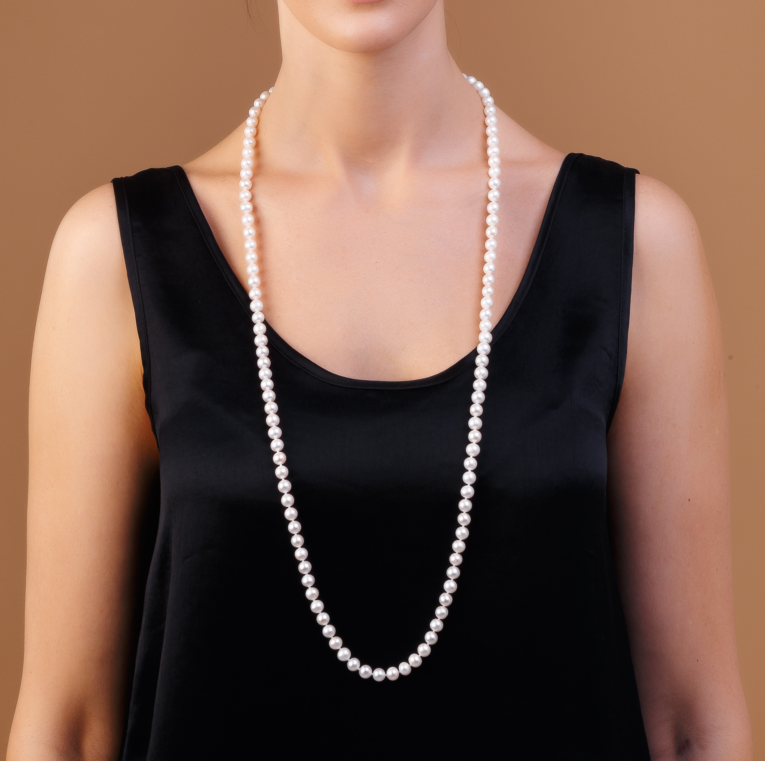 ALAÏA Pearls Long Necklace Mother Of Pearl & Brass | ALAÏA US